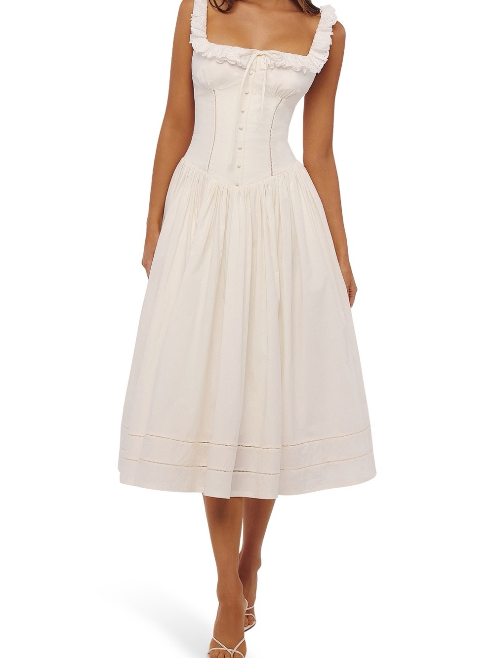 House of CB | Phoebe Stretch Cotton Broderie Dress Size XS